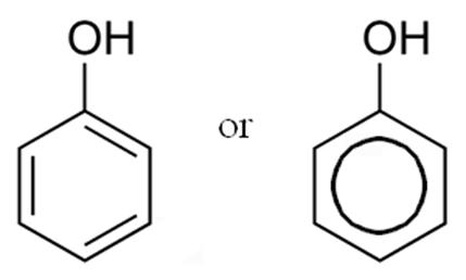 フェノール類：ベンゼン環 + ヒドロキシ基（OH）